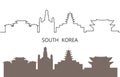 South Korea logo. Isolated South Korean architecture on white background Royalty Free Stock Photo